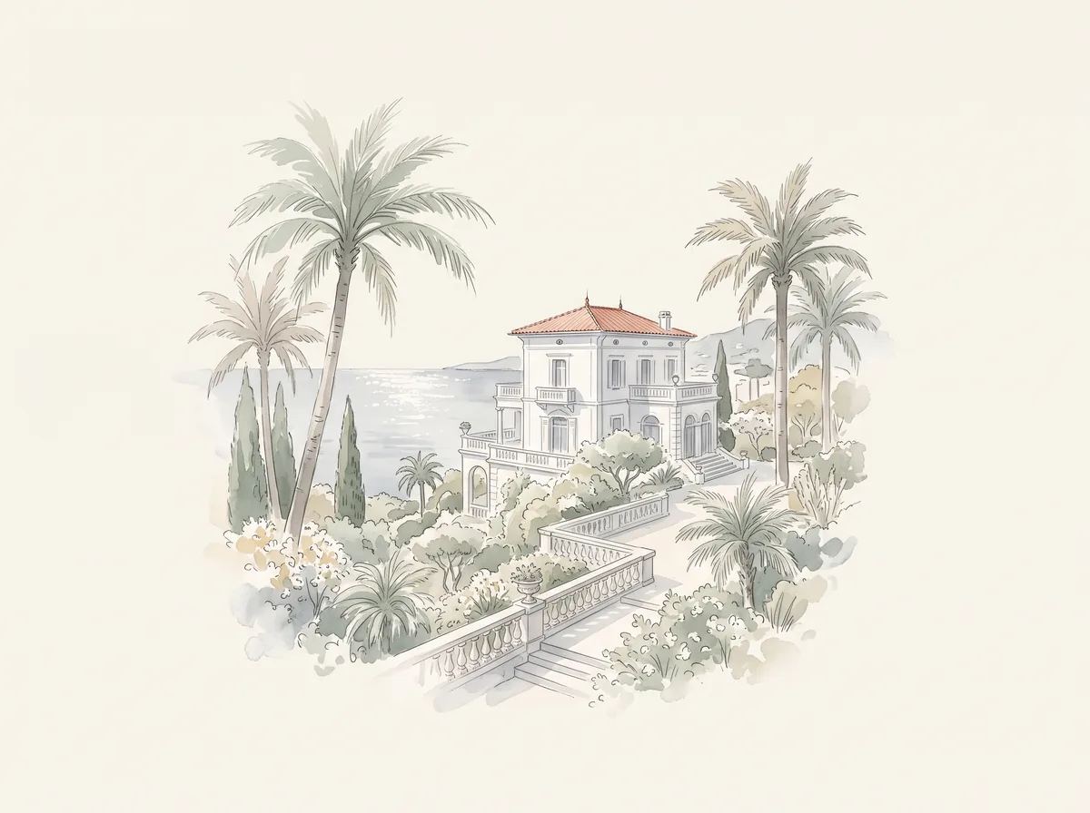 Aquarell der Villa La Vigie